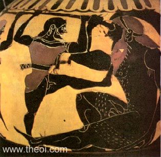Odysseus & Polyphemus | Pseudo-Chalcidic black figure vase painting