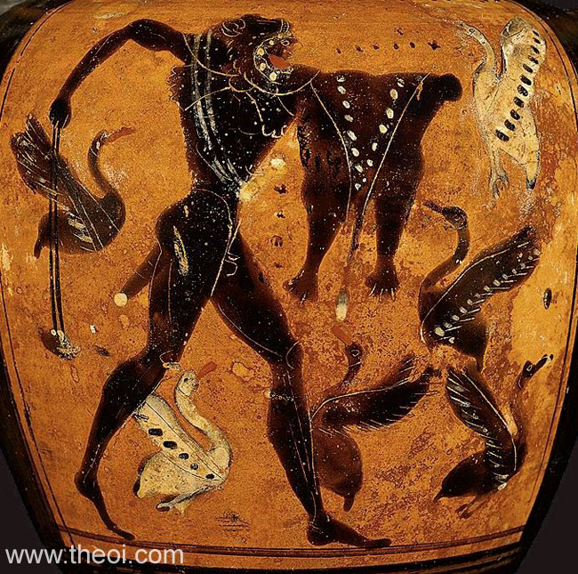 Heracles and the Stymphalian Birds | Athenian black-figure amphora C6th B.C. | Musée du Louvre, Paris