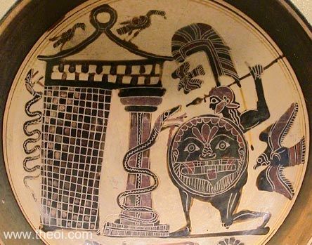 Cadmus & Ismenian Dragon | Laconian black figure vase painting