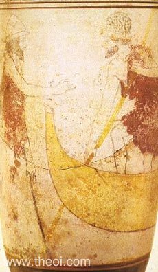 Hermes Psychopomp & Charon | Attic red figure vase painting