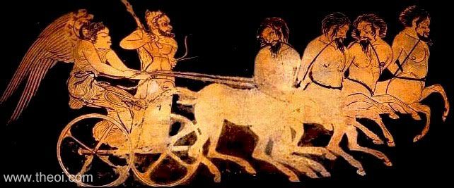 Heracles & Centaur Chariot | Attic red figure vase painting