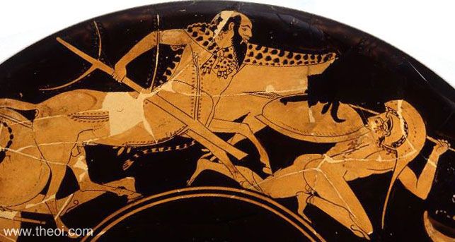 Centaur fighting Lapith | Athenian red-figure kylix C5th B.C. | University of Pennsylvania Museum