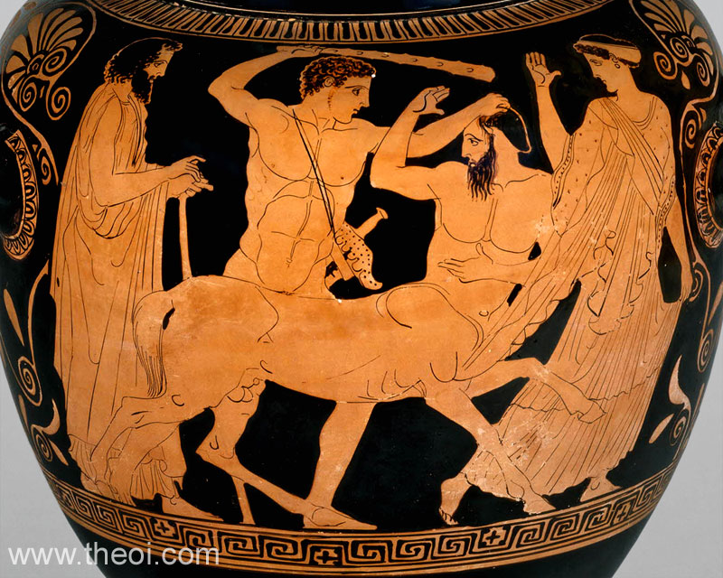 Heracles & Centaur Eurytion | Attic red figure vase painting