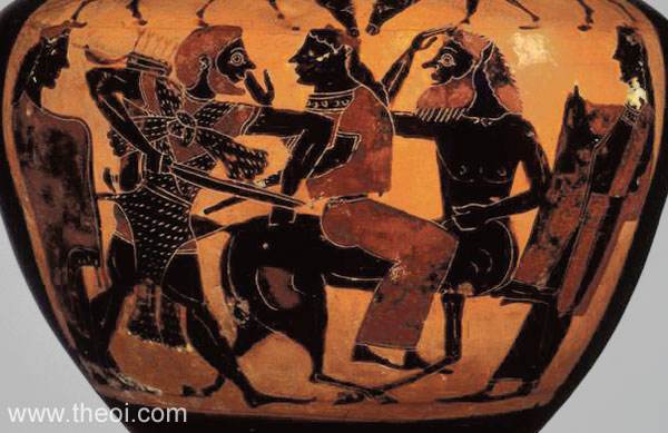 Heracles, the centaur Nessus and Deianira | Athenian black figure hydria C6th B.C. | Musée du Louvre, Paris