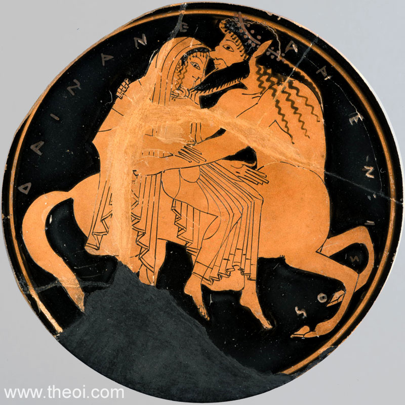 Centaur Nessus & Deianira | Attic red figure vase painting
