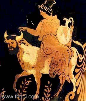 River-God & Naiad-Nymph | Campanian red figure vase painting