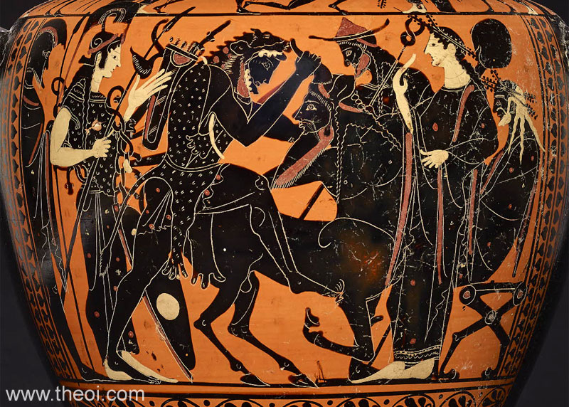Heracles & Achelous | Attic black figure vase painting