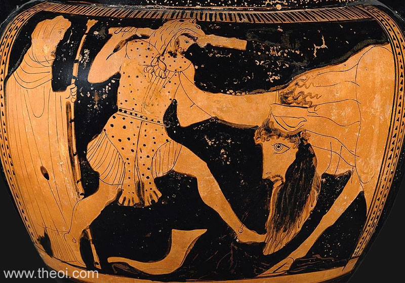 Heracles & Achelous | Attic red figure vase painting