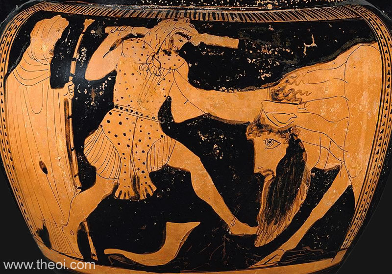 Heracles and the river-god Achelous | Athenian red-figure krater C5th B.C. | Musée du Louvre, Paris