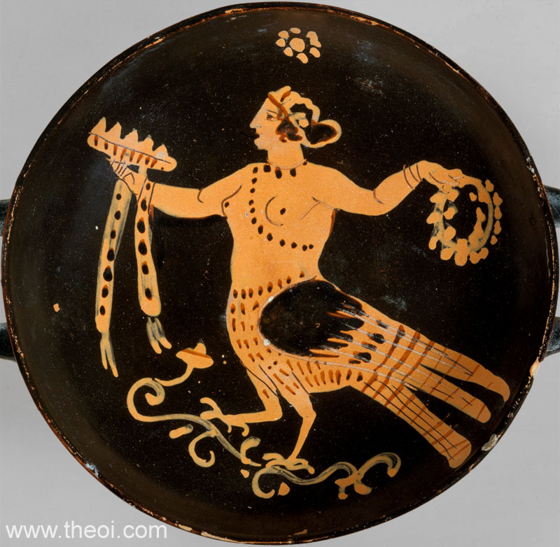 Siren | Paestan red figure vase painting