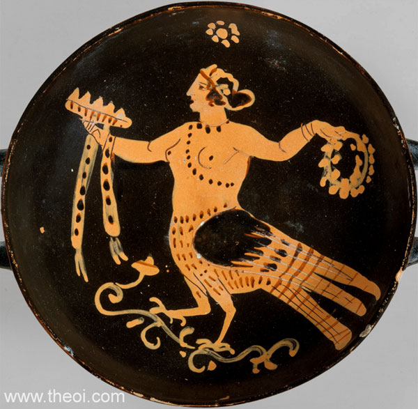 Decorative Siren | Paestan red-figure kylix C4th B.C. | Metropolitan Museum of Art, New York