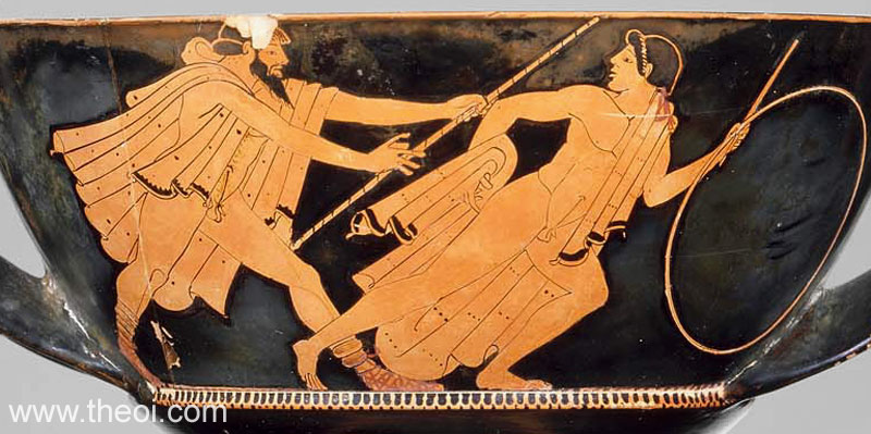 Zeus pursuing Ganymedes | Athenian red-figure kantharos C5th B.C. | Museum of Fine Arts Boston