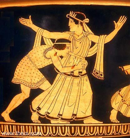 Peleus & Thetis | Attic red figure vase painting