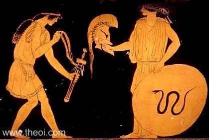 Achilles & Thetis | Attic red figure vase painting