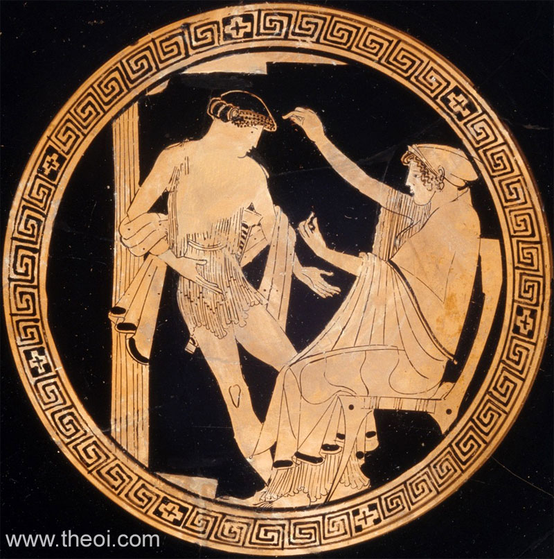 Theseus & Amphitrite | Attic red figure vase painting