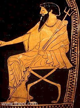 Poseidon | Attic red figure vase painting