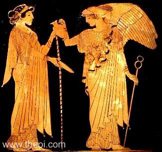 Hera and Iris | Athenian red-figure lekythos C5th B.C. | Rhode Island School of Design Museum, New York