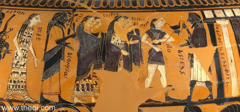 Procession of gods attending the wedding of Peleus and Thetis | Athenian black-figure dinos C6th B.C. | British Museum, London