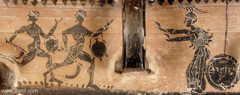 Perseus and Athena | Boeotian black-figure bowl C5th B.C. | Museum of Fine Arts Boston