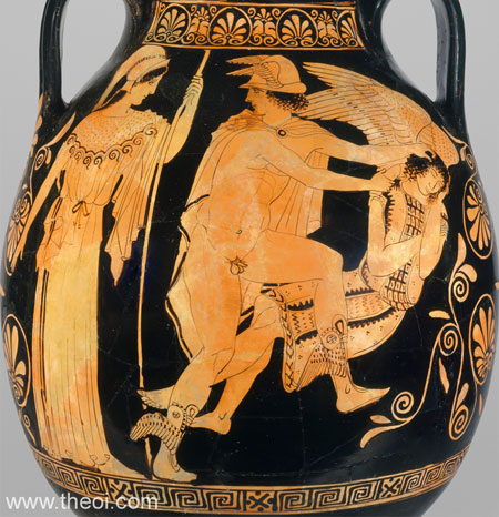 Perseus slaying Medusa | Athenian red-figure pelike C5th B.C. | Metropolitan Museum of Art, New York