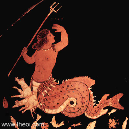 Scylla | Paestan red figure vase painting