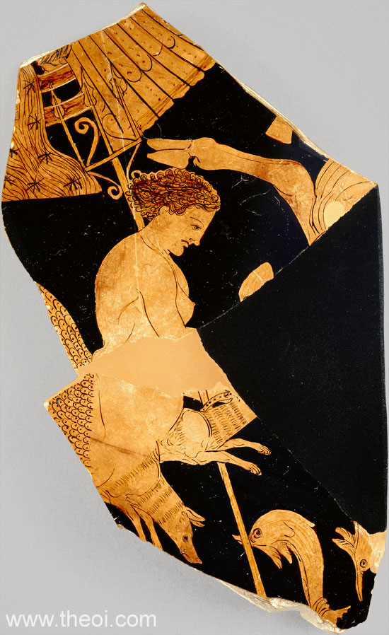 Scylla | Apulian red-figure vase fragment C4th B.C. | The J. Paul Getty Museum, Malibu