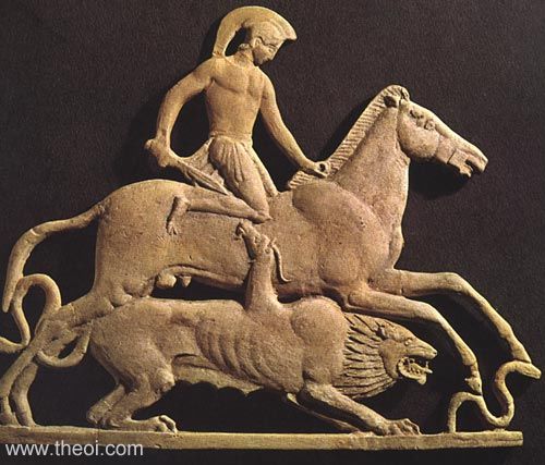Bellerophon, Pegasus and Chimera | Greek bas-relief B.C. | British Museum, London