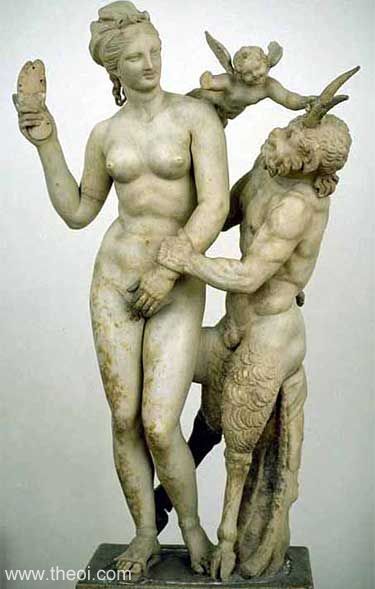 Aphrodite and Pan | Greek marble statue from Delos C1st B.C. | National Archaeological Museum, Athens