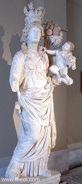 Tyche and infant Plutus | Greco-Roman marble statue | Istanbul Archaeology Museums