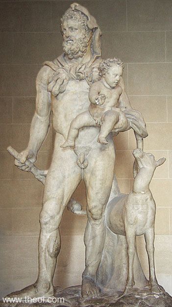Heracles-Hercules and Telephus | Greco-Roman marble statue C1st A.D. | Musée du Louvre, Paris