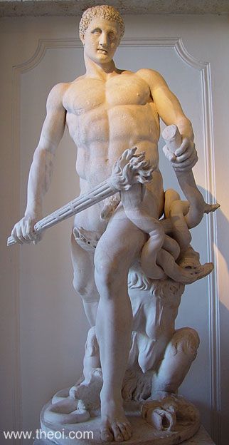 Heracles-Hercules and the Hydra | Greco-Roman marble statue | Palazzo Altemps National Roman Museum, Rome