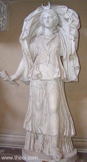 Selene-Luna the moon | Greco-Roman marble statue A.D. | Pio-Clementino Museum, Vatican Museums