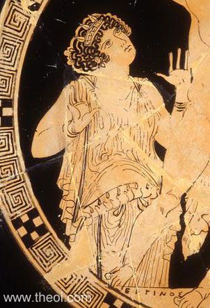 Gaea goddess of the earth | Athenian red-figure kylix C5th B.C. | Antikensammlung Berlin