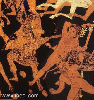 Hecate & Clytius | Attic red figure vase painting