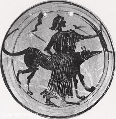 Artemis or Hecate | Athenian black-figure kylix C6th B.C. | Museum der Universität Tübingen