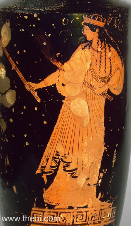 Artemis or Hecate | Athenian red-figure lekythos C5th B.C. | State Hermitage Museum, Saint Petersburg