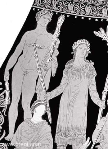 Iacchus, Hecate and Demeter | Athenian red-figure pelike C4th B.C. | State Hermitage Museum, Saint Petersburg