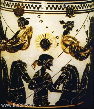 Helius, Nyx and Eos | Athenian black-figure lekythos C5th B.C. | Metropolitan Museum of Art, New York