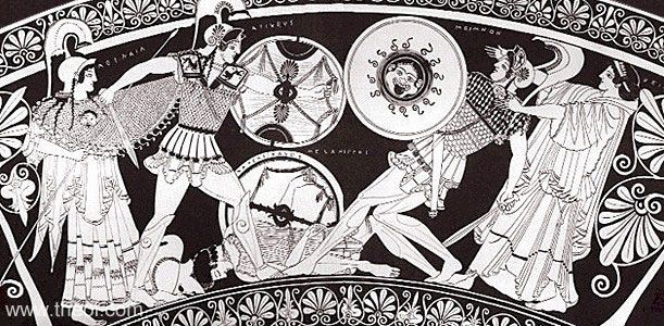 Achilles & Memnon | Attic red figure vase painting