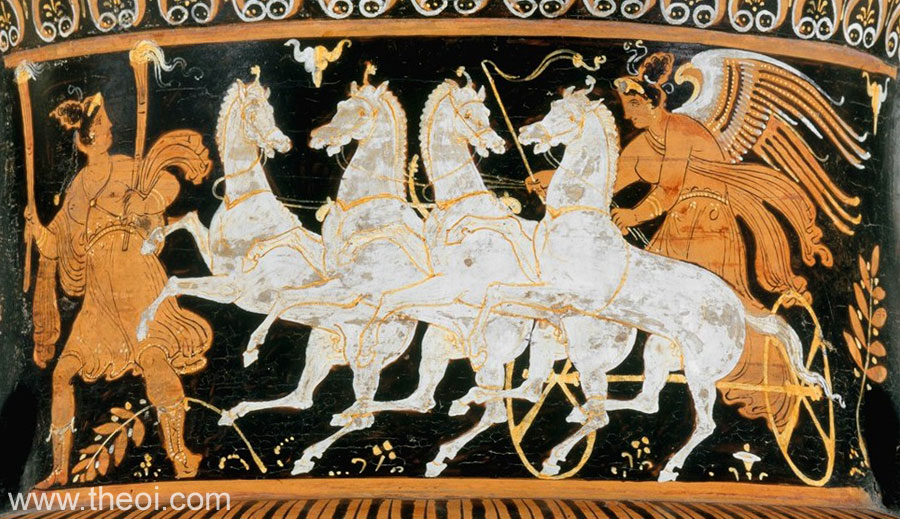 Nyx & Eos | Apulian red figure vase painting