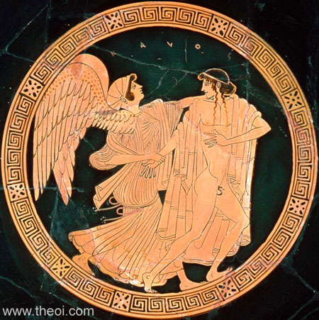 Eos and Tithonus | Athenian red-figure kylix C5th B.C. | Museum of Fine Arts, Boston