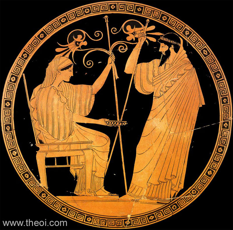 Hera & Prometheus | Attic red figure vase painting
