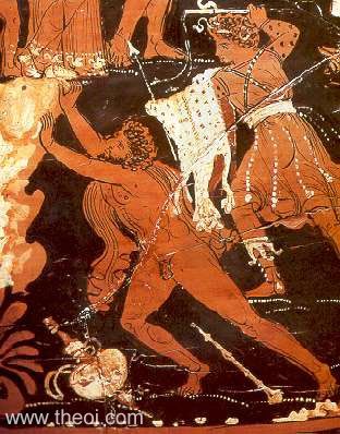 Sisyphus and Erinys | Apulian red-figure krater C4th B.C. | Staatliche Antikensammlungen, Munich