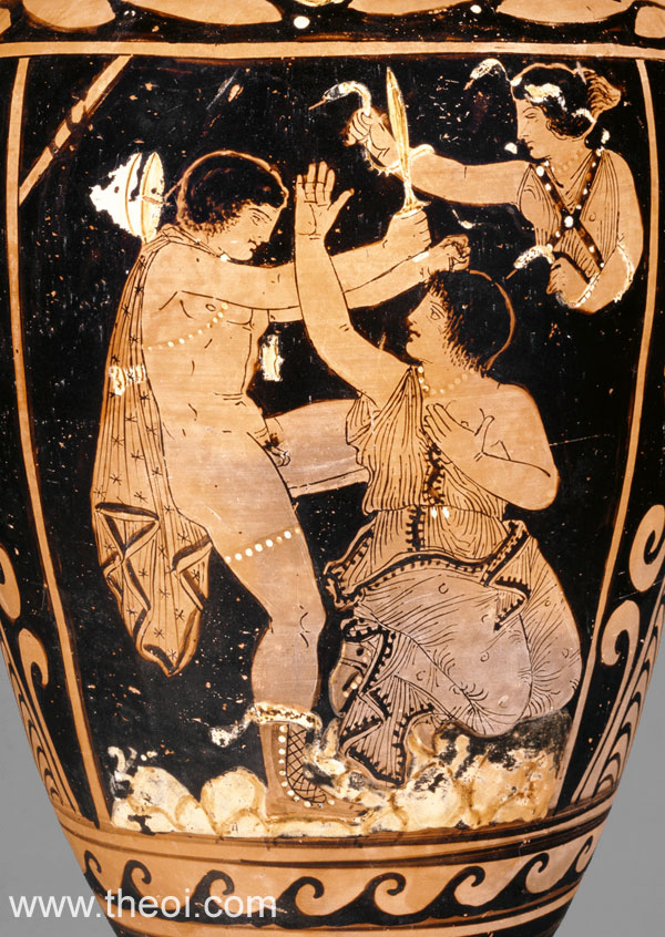 The Murder of Clytemnestra | Paestan red figure vase painting