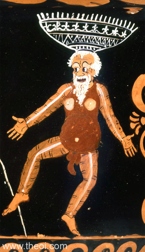 Silenus | Paestan red figure vase painting