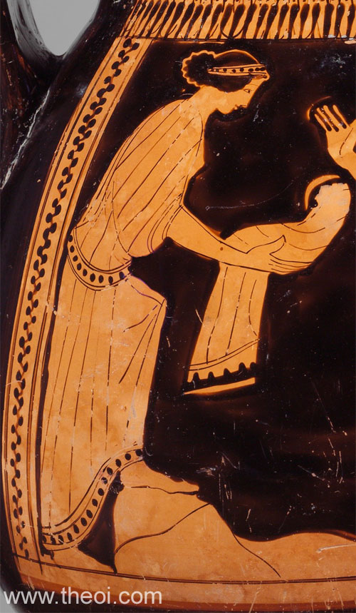 Rhea e a pedra Omphalos | Pelike ateniense de figuras vermelhas do século 5 aC | Museu Metropolitano de Arte, Nova York