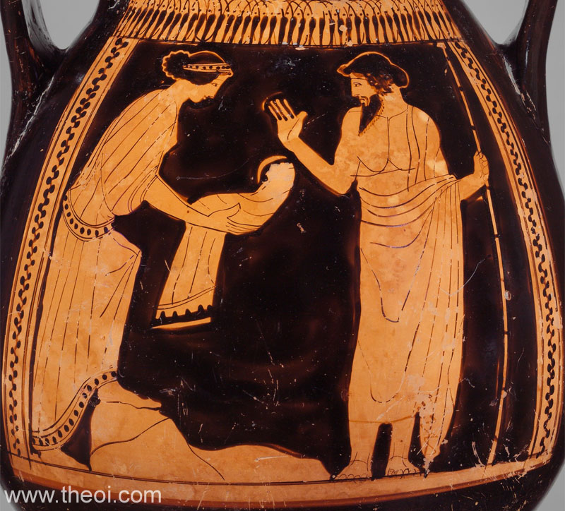 Cronus & Rhea | Attic red figure vase painting