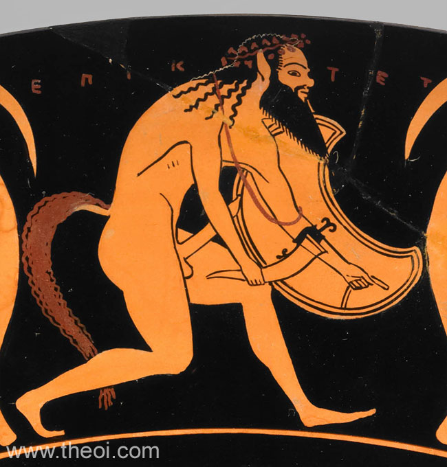 Satyr Warrior | Attic bilingual vase painting