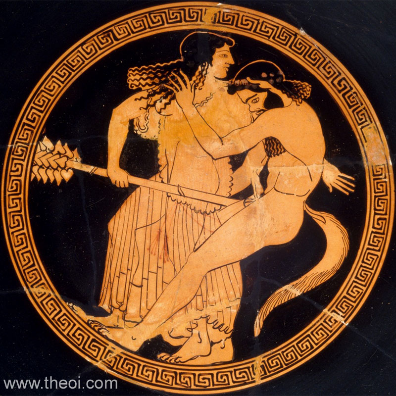 Satyr & Maenad | Attic red figure vase painting