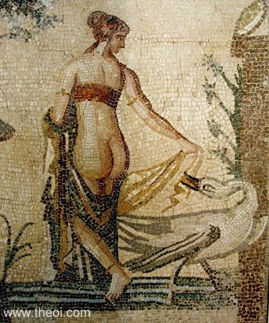 Leda and Zeus as swan | Greco-Roman mosaic C3rd A.D. | Cyprus Museum, Nicosia